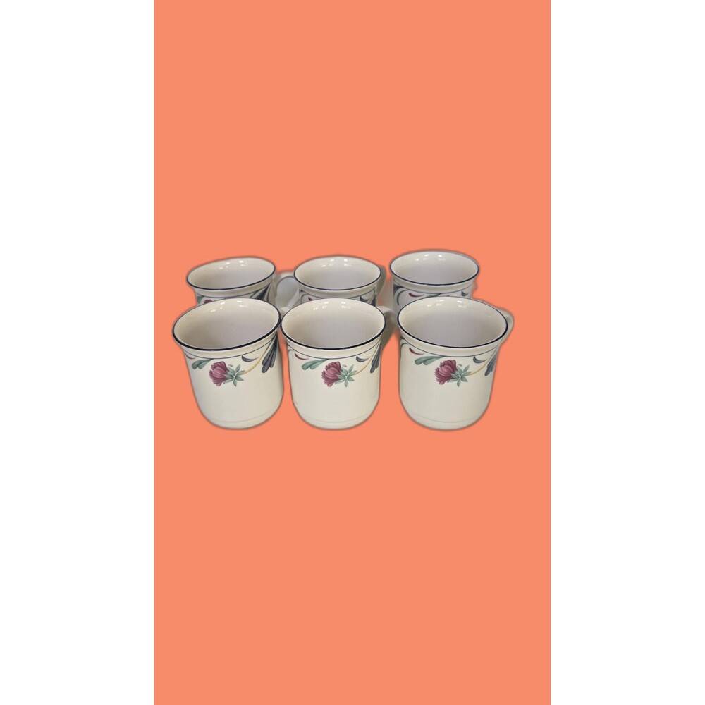 Lenox Chinastone Poppies on Blue Mug Set Of 6
